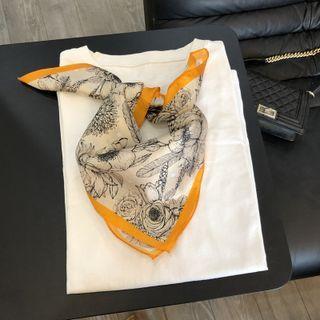 Floral Print Scarf Tangerine & Black & White - One Size