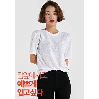 Adan M Lange Linen Blend T-shirt