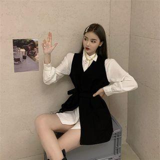 Plain Shirt / Tie-waist Vest