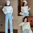 Flower Cardigan Off-white - One Size