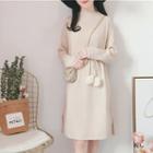 Bobble Long-sleeve Knit Dress