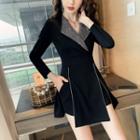 Rhinestone Collar Sheath Dress With Shorts