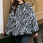 Furry Zebra Print Sweatshirt