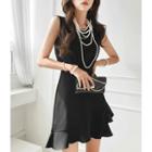 Frill-hem A-line Minidress