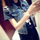 Frayed Denim Button-up Vest
