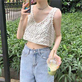 Set: Crochet Knit Tank Top + Tube Top