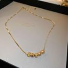 Bead Stainless Steel Necklace Necklace - Gold - One Size