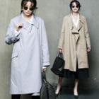 Asymmetric-collar Wrap Coat Gray - One Size