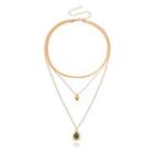 Waterdrop Pendant Layered Necklace Gold - One Size