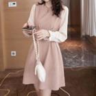Bell-sleeve Ruched A-line Mini Dress