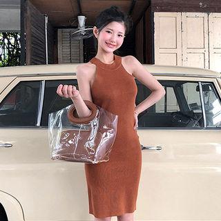 Halter Knit Bodycon Dress