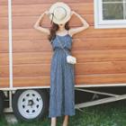 Frill Trim Spaghetti Strap Wide Leg Jumpsuit