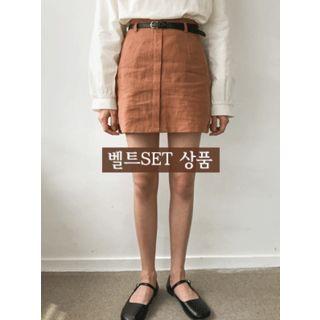 Mini H-line Skirt With Belt