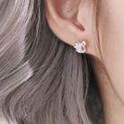 925 Sterling Silver Rhinestone Swan Earring 1 Pair - 925 Silver - One Size