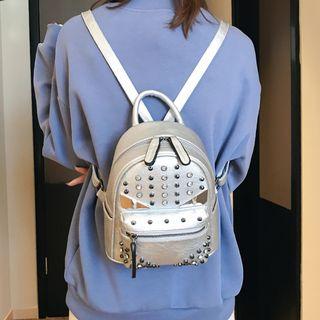 Rhinestone Accent Studded Mini Backpack