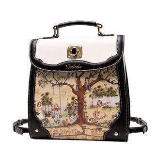 Convertible Printed Faux Leather Backpack