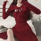 Set: Shrug + Sleeveless Knit A-line Dress