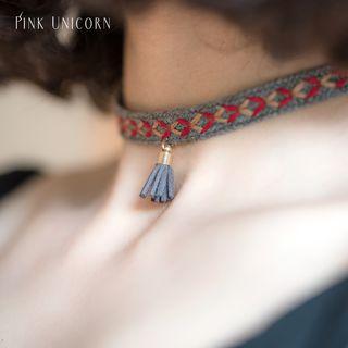 Tasseled Embroidered Choker