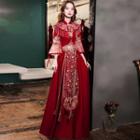 Long-sleeve Embroidery Evening Gown