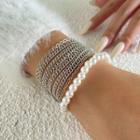 Faux Pearl Chain Layered Bracelet