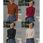 Mock-neck Long-sleeve Knit Top / Set