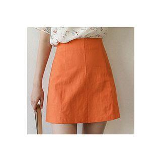 Linen Blend A-line Mini Skort