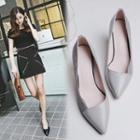 Pointed Genuine Leather Flats