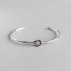 925 Sterling Silver Knotted Open Ring Silver - One Size