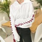 Lace-up Sleeve Hooded Top