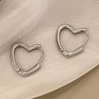 Heart Earring 1 Pair - Love Heart - Silver - One Size