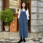 Sleeveless Corduroy Dress Blue - One Size