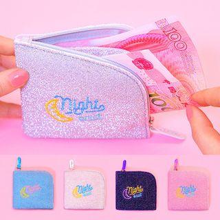 Letter Glitter Zip Wallet