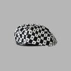 Checked Print Beret Hat