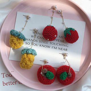 Knit Fruit Faux Pearl Dangle Earring