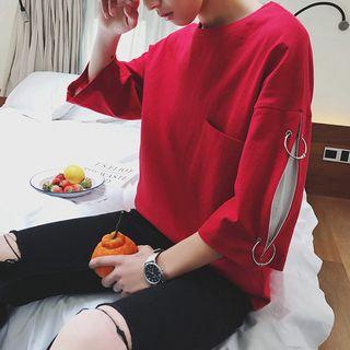 3/4-sleeve Hoop-accent Top