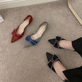 Low Heel Bow Dorsay Flats