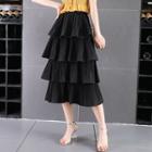 Tiered Layered Midi Skirt