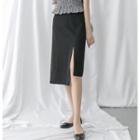 Side Slit Straight Fit Skirt