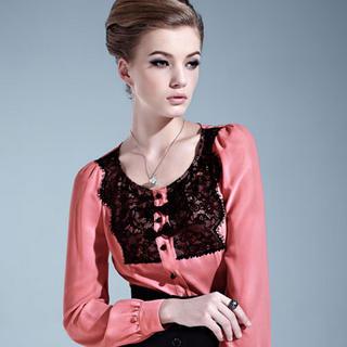 Embellished Lace-front Blouse