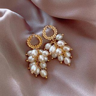 Faux Pearl Dangle Earring E2320 - Grape - One Size
