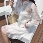 Set: Sleeveless Lace Dress + Light Lace Jacket
