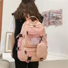 Buckled Nylon Backpack / Duck Charm