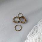 Knotted Band Ring Set (4 Pcs) Gold - One Size