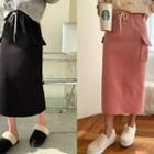 Cargo-pocket Long H-line Skirt