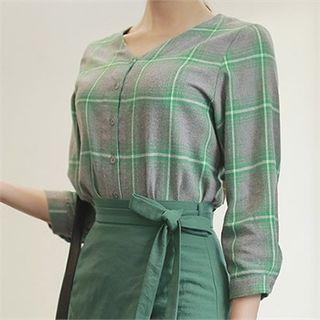 Check-patterned Blouse