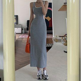 Plain Cutout Midi Tank Dress (various Designs)
