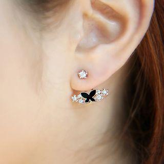 Rhinestone Butterfly Swing Earring