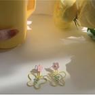 Butterfly Alloy Dangle Earring 1 Pair - Yellow & Pink - One Size