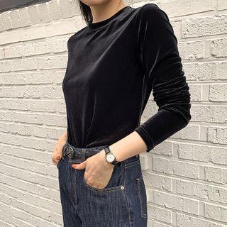 Crewneck Velvet T-shirt