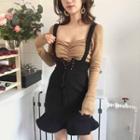 Lace Up Suspender Mini Skirt